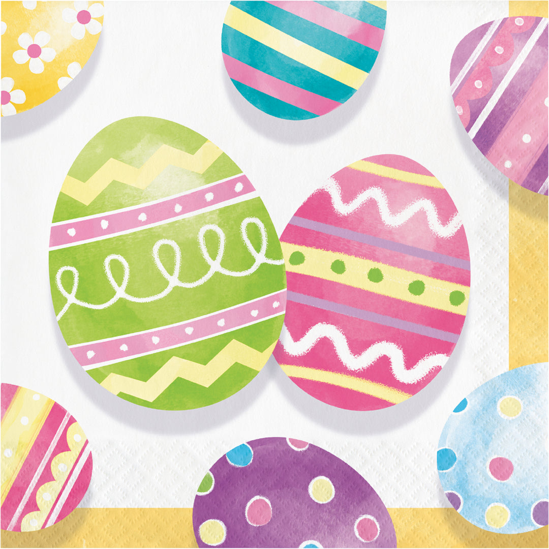 Creative Converting 369776 13" X 13" Eggsciting Easter Luncheon Napkins