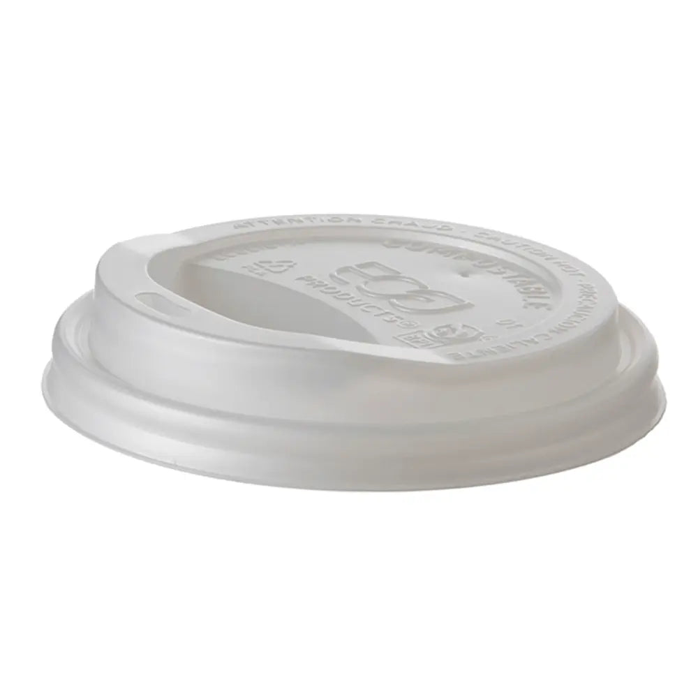 Eco-Products Compostable Hot Cup Lid 10-20 oz White EP-ECOLID-W