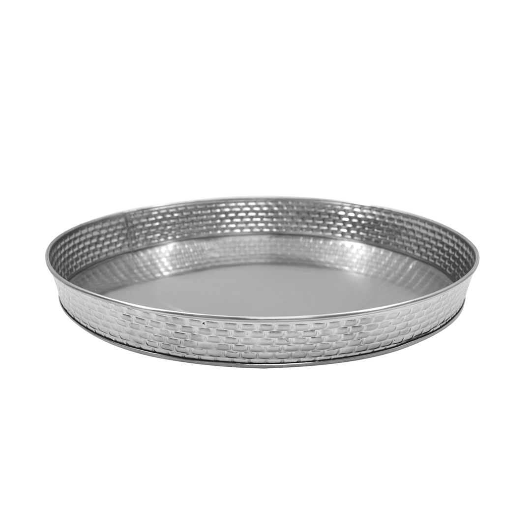 TableCraft Brickhouse Collection 10.5" Round Stainless Steel Platter