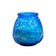 LeoLight 432BL 45 Hour Blue Glass Venetian Lowboys Wax Candle