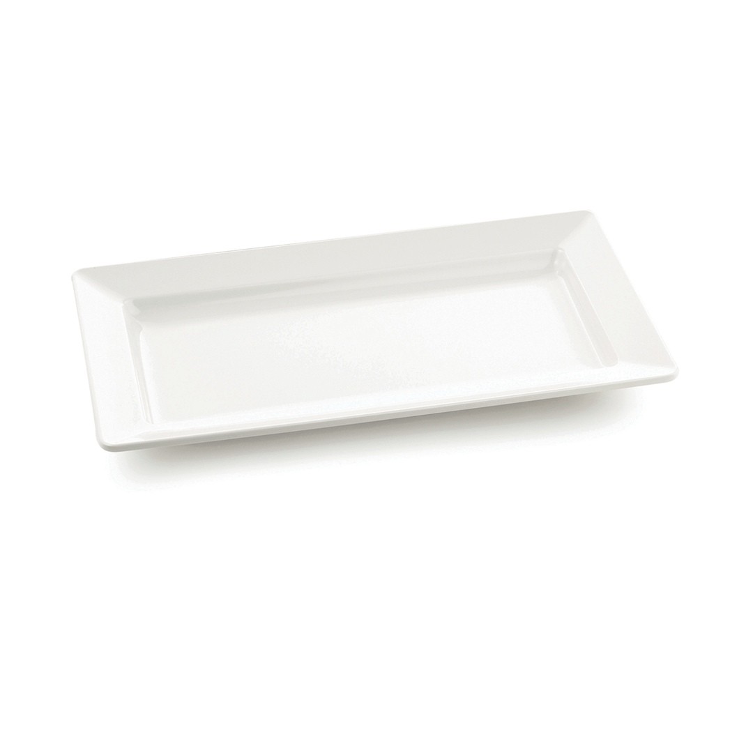 Tablecraft M2213 22" X 12.75" White Rectangular Melamine Tray