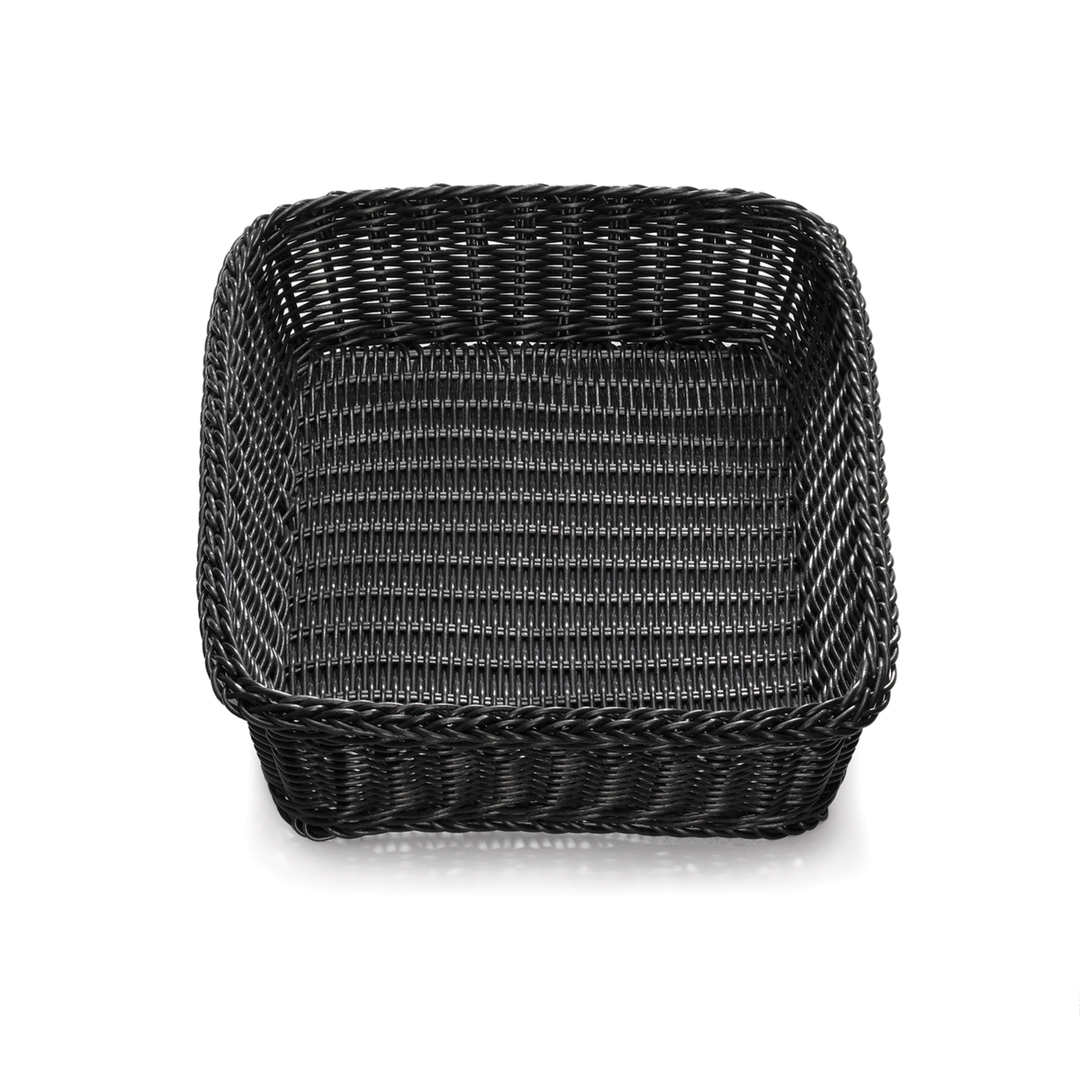 Tablecraft M2493 Black Rectangle Handwoven Basket 19 x 14 x 4