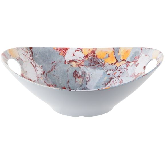 Tablecraft MBM145TM 3 Qt Oval Tuscan Marble Oblong Melamine Bowl