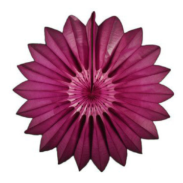 27" Purple Tissue Paper Fan