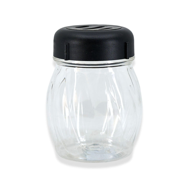 American Metalcraft 6 Oz Cheese Shaker with Black Slotted Top