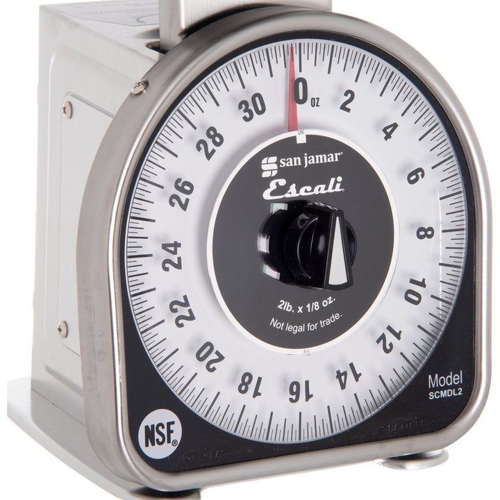 San Jamar SCMDL2 2# x 1/4 Oz Mechanical Dial Scale