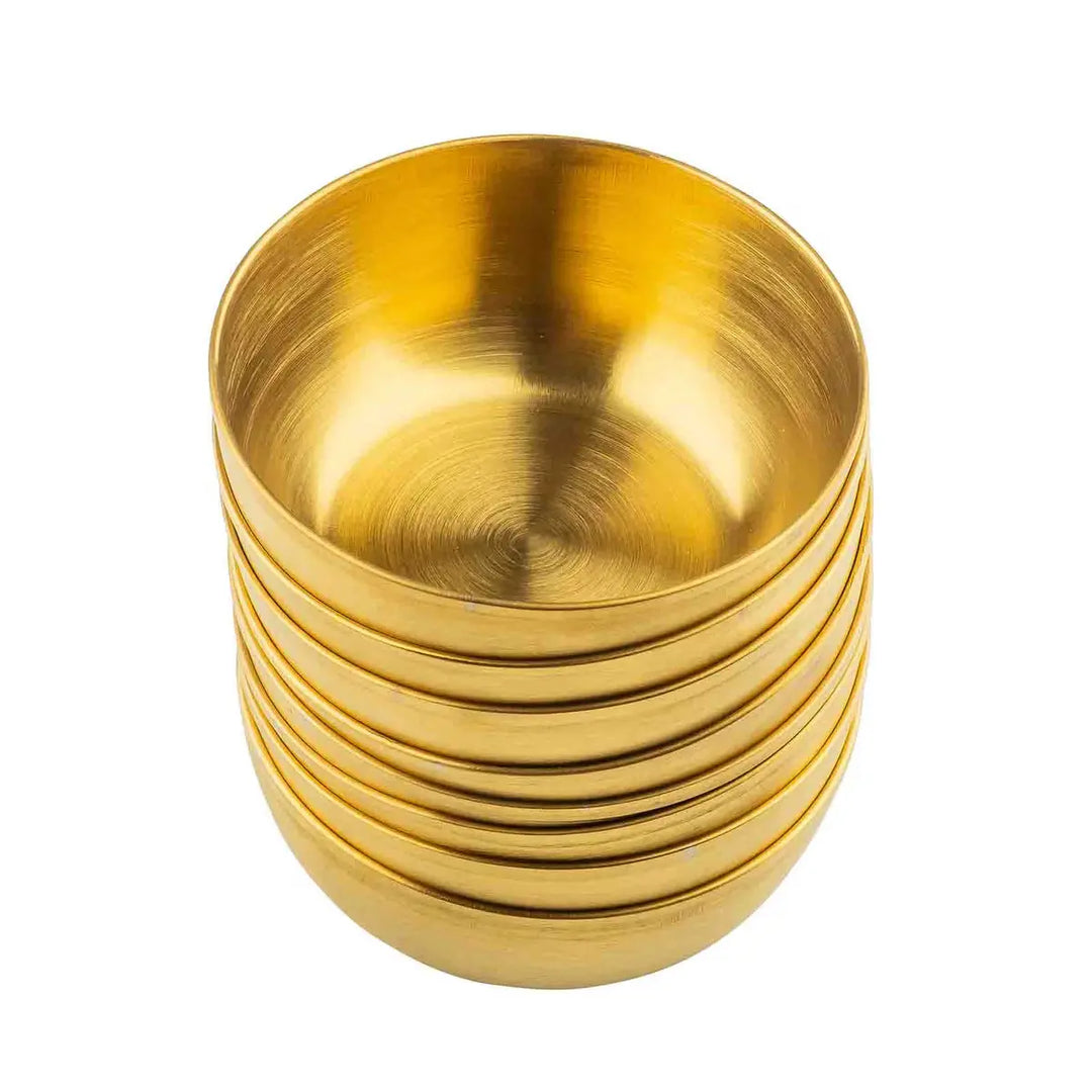 Tablecraft 4 oz Gold Stainless Steel Serving Bowl Set of 8