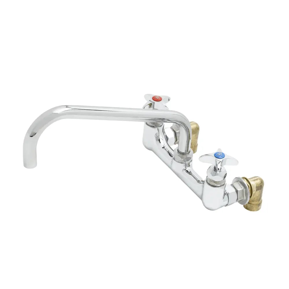 T&S Brass B-0290 Big-Flo 8 Inch Wall Mount Mixing Faucet, 12" Swing Nozzle