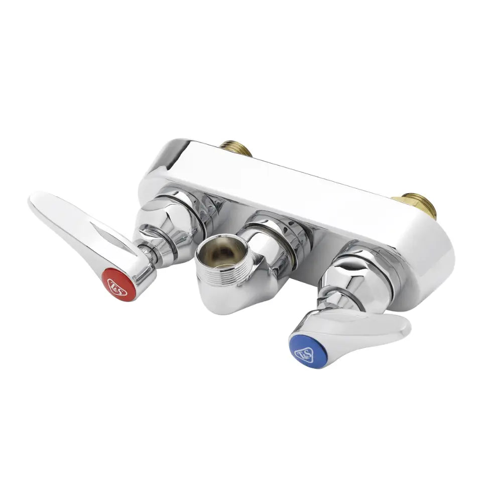 T&S Brass B-1115-LN Wall Mount Workboard Faucet 4" Centers Lever Handles