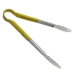 Adcraft SEP-12YL 12" Yellow Scalloped Tongs