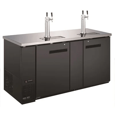 Adcraft USBD - 6928/2 U - Star 69" Wide Beer Dispenser with Two Dual Tap Towers - (3) 1/2 Keg CapacityShopAtDean