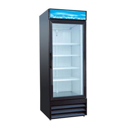 Adcraft USRFS-1D/B U-Star 1 Door Glass Merchandising Refrigerator - Black
