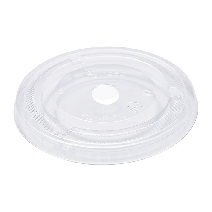 AmerCare Royal CFL-1224 CPLA Compostable Flat Lid for 12-24 oz Containers
