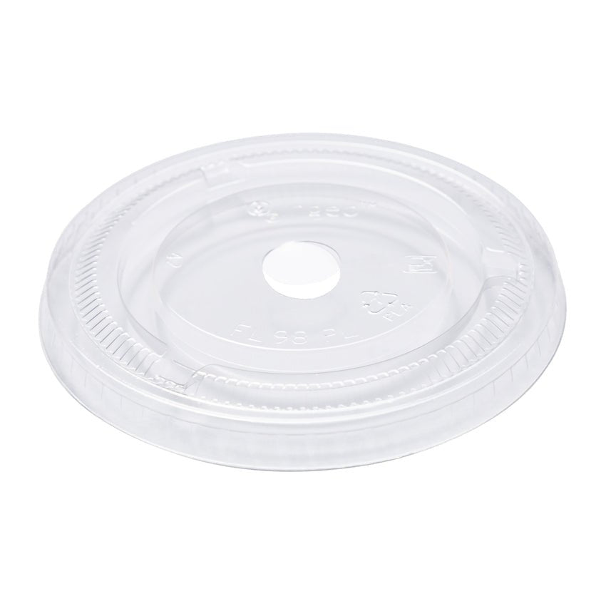 AmerCareRoyal CFL-9 CPLA Compostable Flat Lid for 9 oz Containers