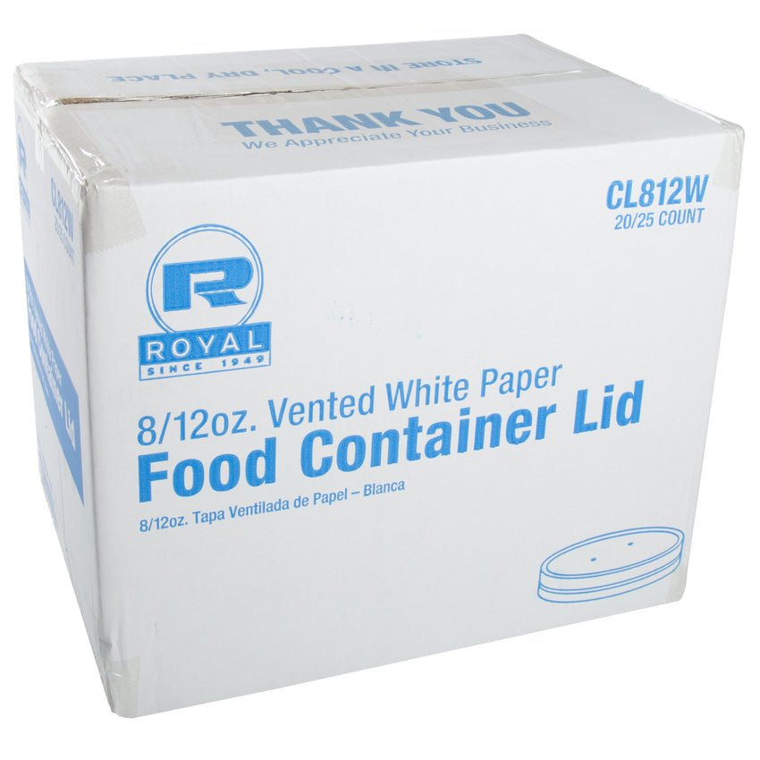 AmerCare Royal CL812W 8/12 oz White Vented Paper Lid