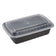 AmerCareRoyal TGCS38B 38 Ounce Black Clear Top Rectangular Polypropylene To Go Combo Container, 150/Case