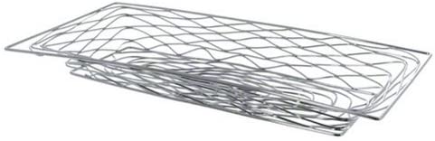 American Metalcraft BNBC33 Chrome Rectangular Birdnest Metal Basket 18.25"