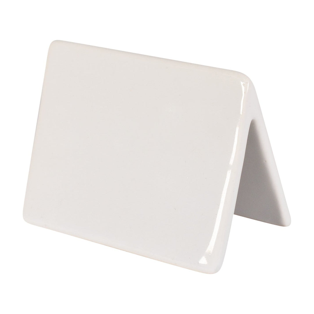 American Metalcraft CMCSW22 White Ceramic Tent Card Sign 2.5"