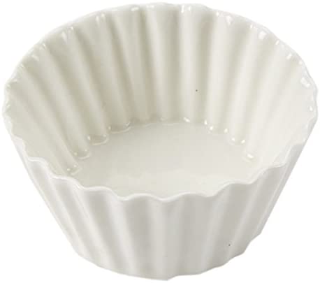 American Metalcraft CRMC1 Fluted White Ceramic Ramekin 1 oz