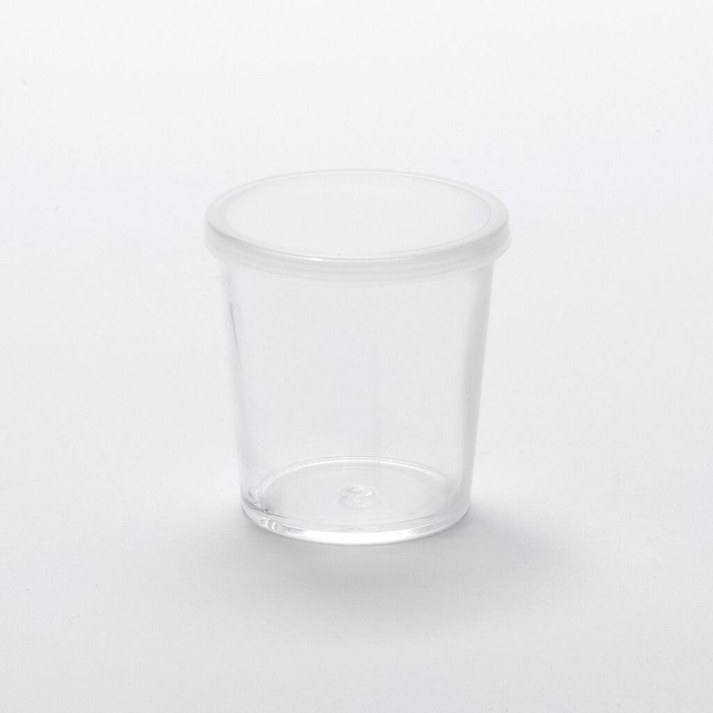 American Metalcraft PMC2 2 Oz Plastic Mini Cup with Lid