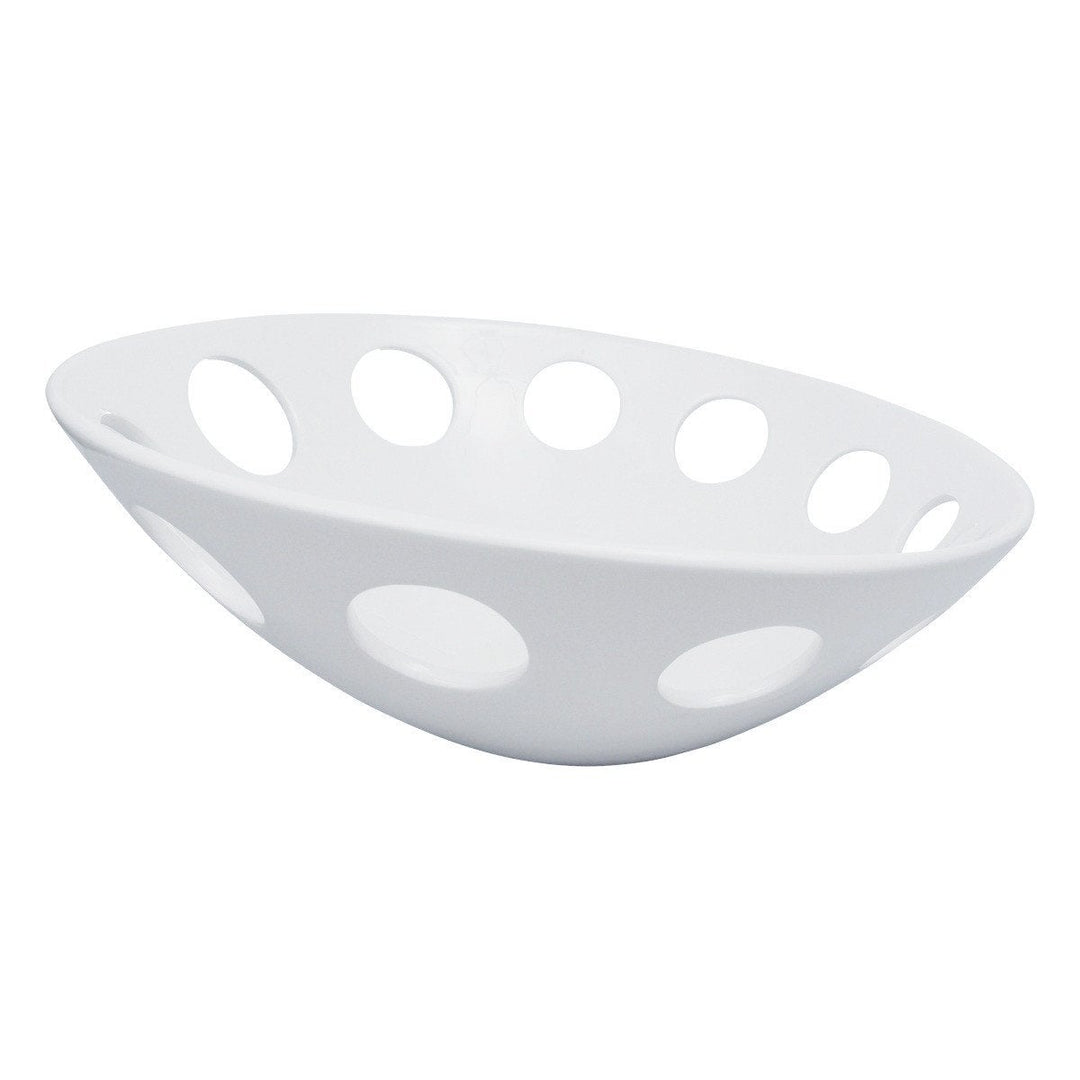 American Metalcraft PORR11 11" Inclined Porcelain Bowl With Holes