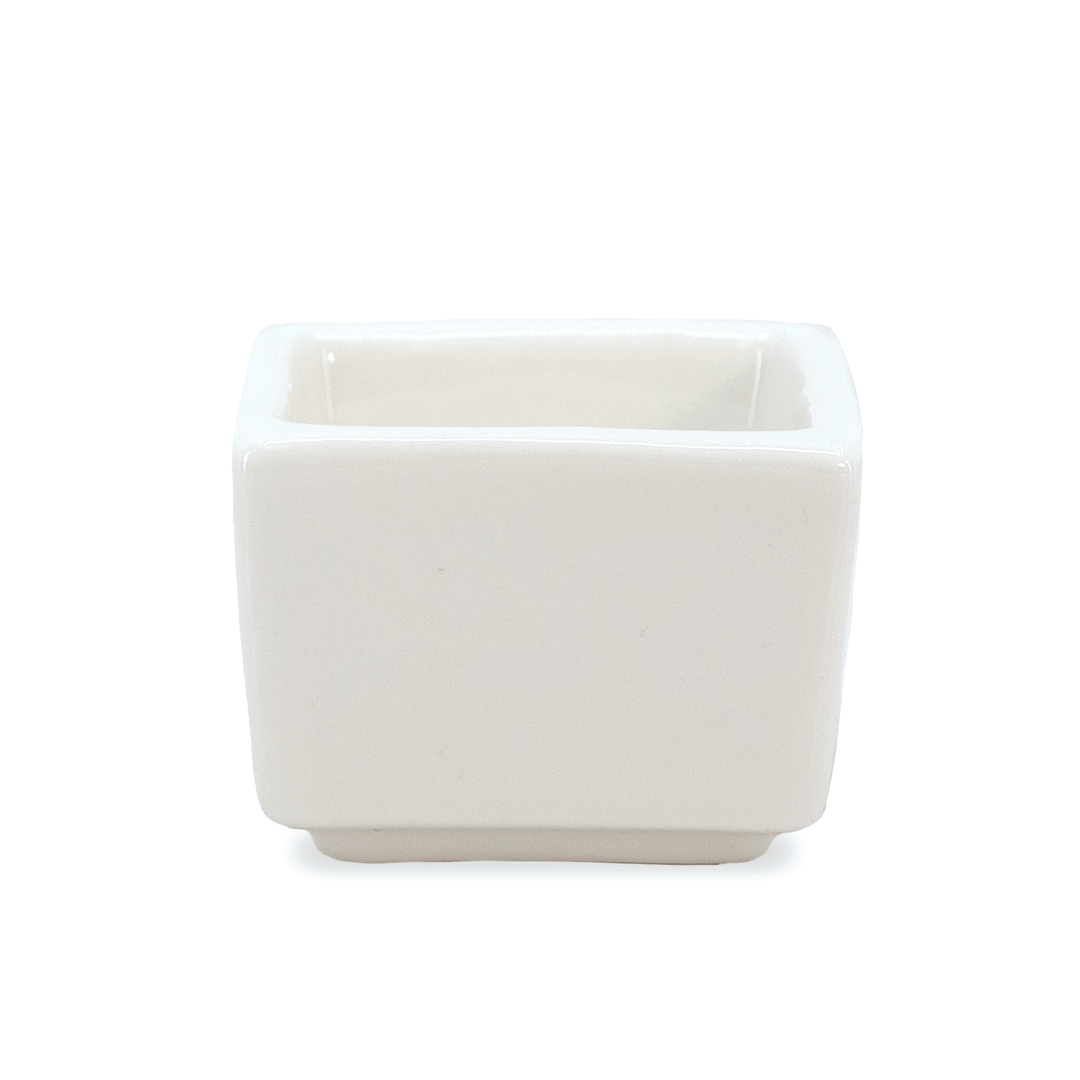 American Metalcraft PSLT15 White Square Porcelain Sauce Cup .5 oz