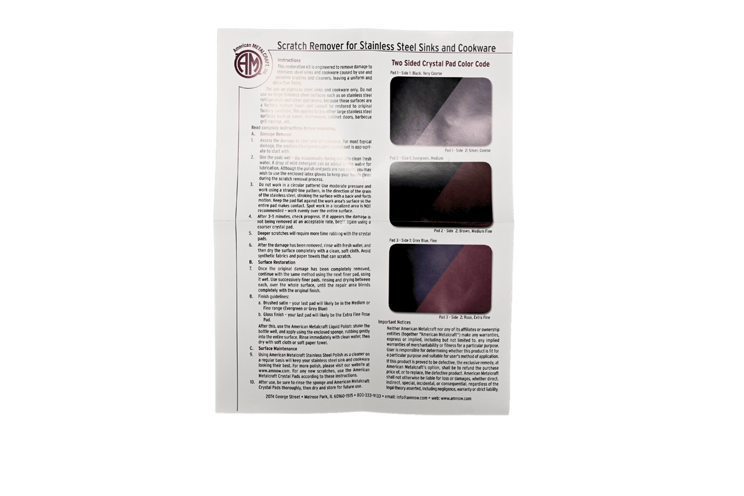 American Metalcraft SCRREM1 Stainless Steel Scratch Removal KitShopAtDean