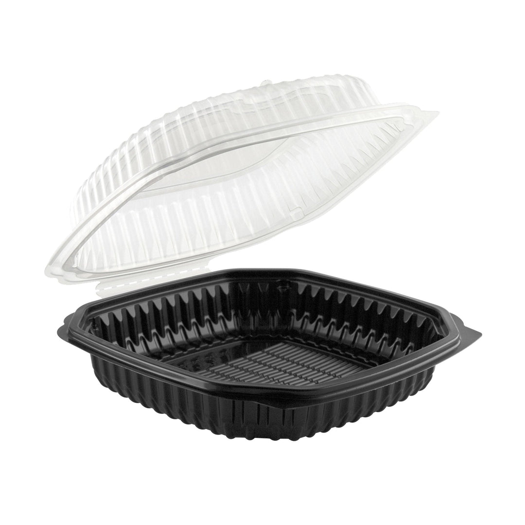 Anchor Packaging Culinary Lites CL91011 10.5" X 9.5" Black Hinged Clamshell
