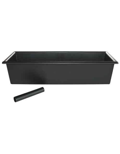 Bar Maid CR-760 Black 14" x 5" x 3" Bar Drain Tray with Drain Tube