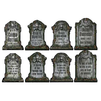 Beistle 01516 Tombstone Cutouts 4 Pack