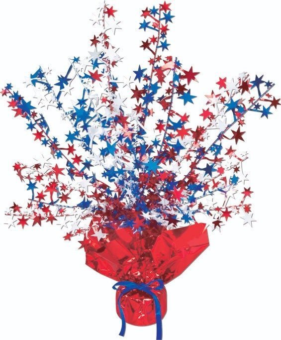 Beistle 15" Red, White, Blue Star Gleam N Burst Centerpiece (50806-RWB)