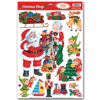 Beistle 22127 Santa's Workshop Clings 11 Count