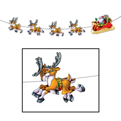 Beistle 22224 Santa & Sleigh Streamer 8'