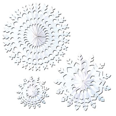 Beistle 22875-W 15" White Tissue Snowflake