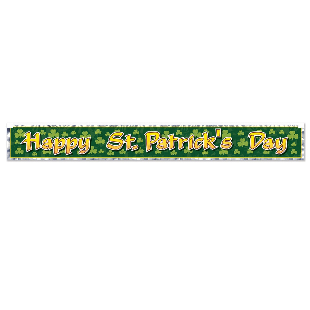 Beistle 30351 Metallic Happy St. Patrick's Day Banner 5' x 8"
