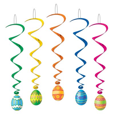 Beistle 40050 40" Easter Egg Whirls 5/Pack