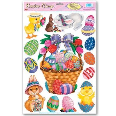 Beistle 44130 Easter Eggs Clings 12" x 17" 13 Count