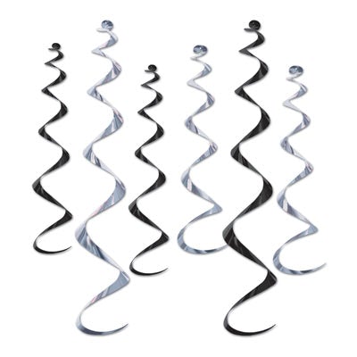 Beistle 50065-BKS 24" and 36" Metallic Whirls 6 Count