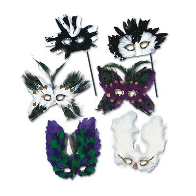Beistle 50133 Mardi Gras Ultima Feather Mask