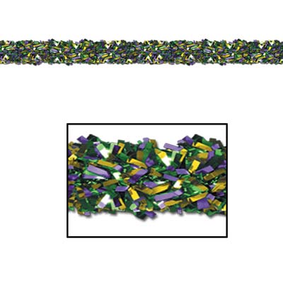 Beistle 50281-GGP Fringed Metallic Festooning Garland 4" x 15'
