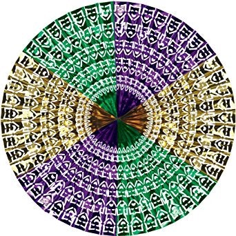Beistle 50444-GGP 48" Metallic Mardi Gras Fan