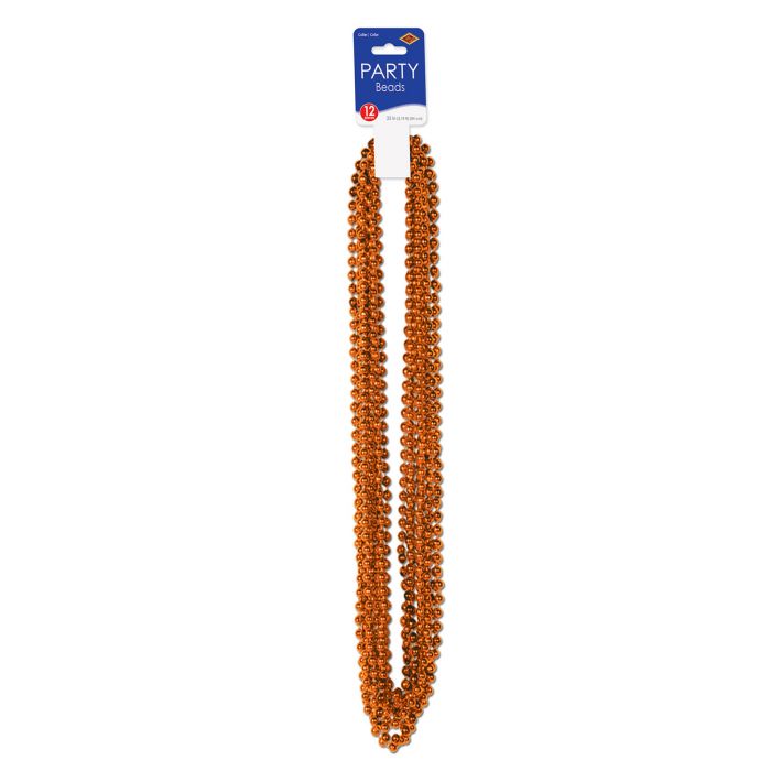 Beistle 50570-O Orange Bead Necklace 12/Pack
