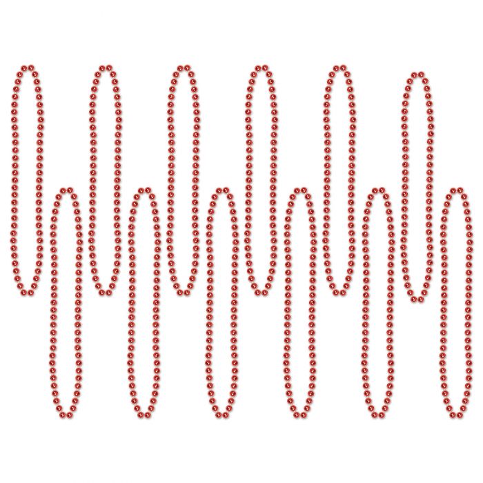 Beistle 50570-R Red Bead Necklace 12/Pack