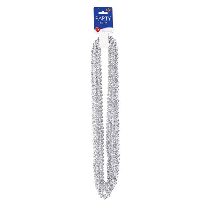 Beistle 50570-S Silver Bead Necklace 12/Pack