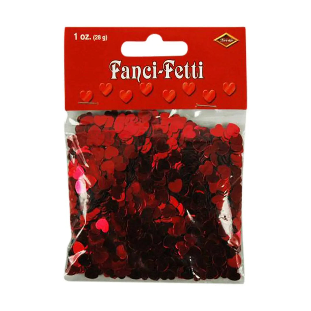 Beistle 50622-R Fanci-Fetti Red Hearts