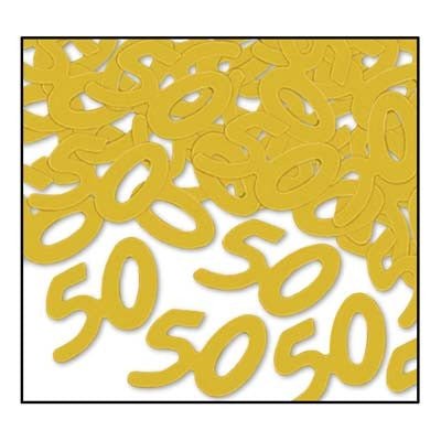 Beistle 50627-GD Fanci-Fetti Gold Number "50"