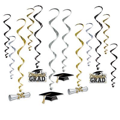 Beistle 52118 Graduation Whirls 12 Pack