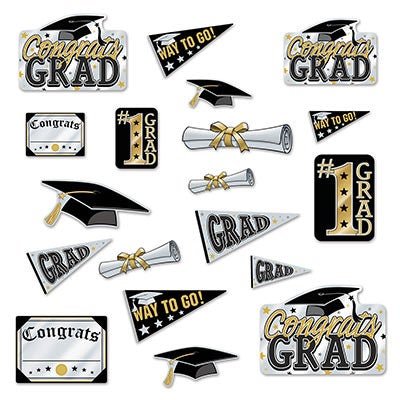 Beistle 52199 Graduation Cutouts 6"- 13" 20 Pack