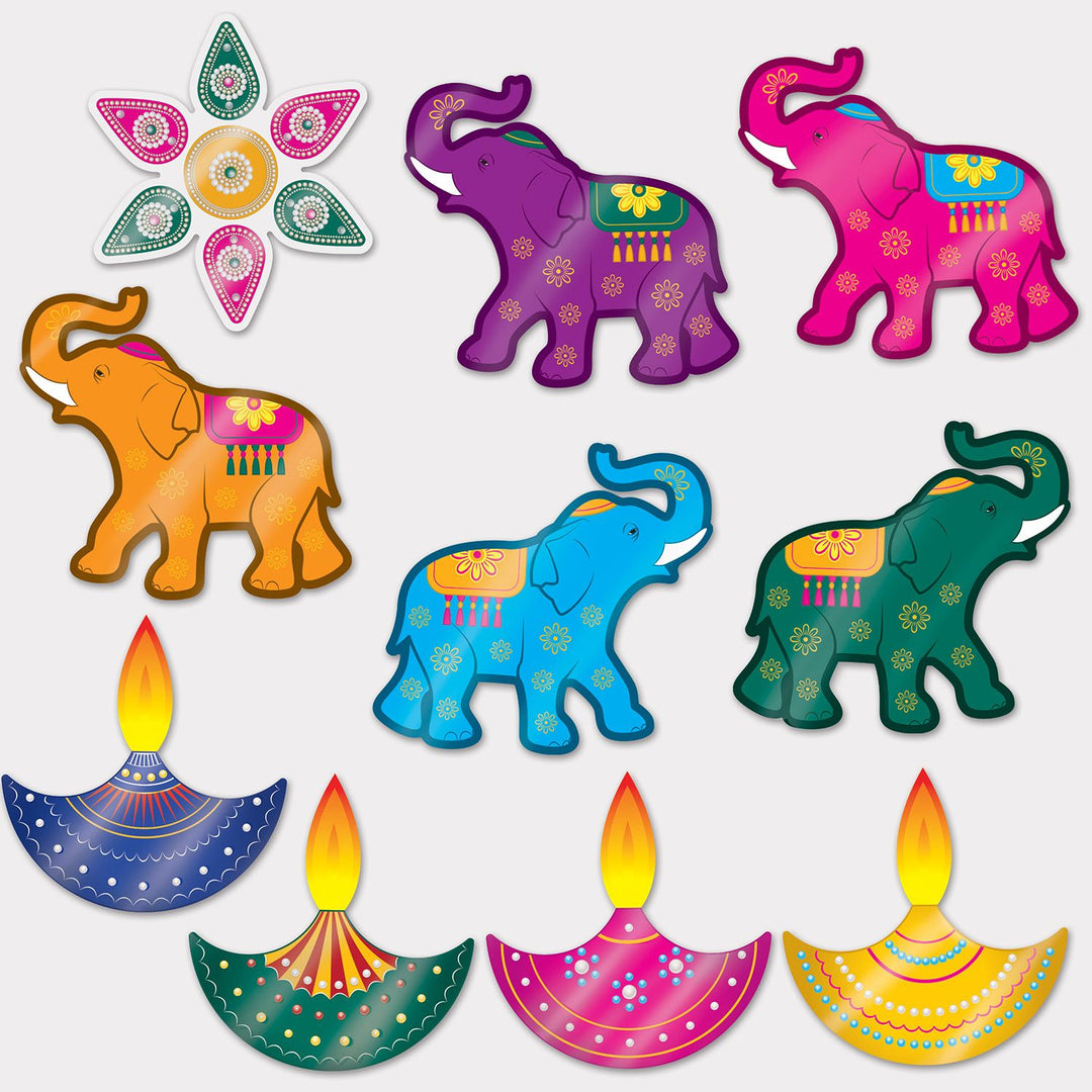 Beistle 53676 10" - 11.5" Foil Diwali Cutouts 10 Count
