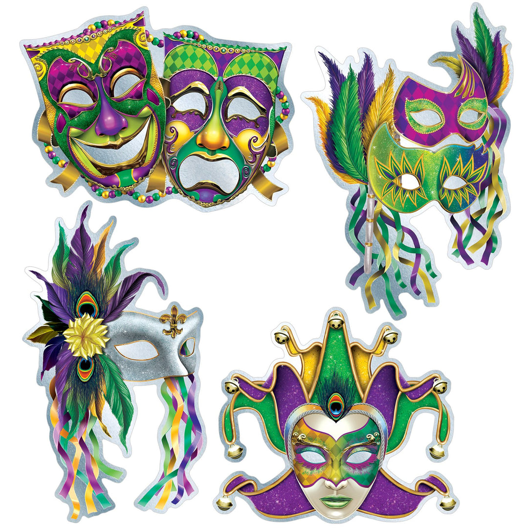 Beistle 53791 Mardi Gras Foil Mask Cutouts